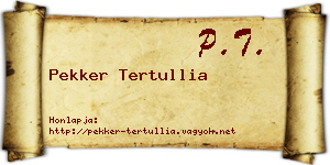 Pekker Tertullia névjegykártya
